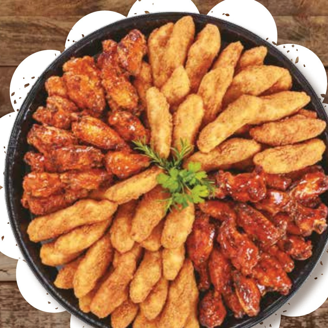 The Sticky Wings and Strips Platter